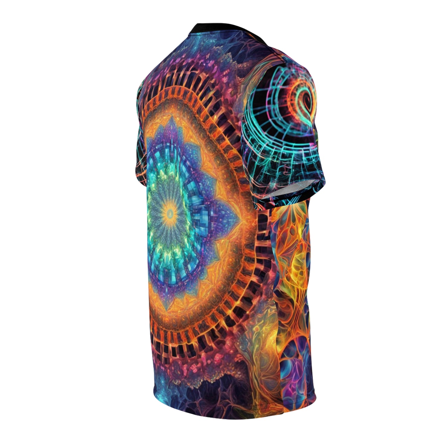 Vibrant Psychedelic AOP Tee, Unisex Graphic Shirt, Unique Art Tee, Colorful Summer Fashion, Festival Wear, Statement Casual Top