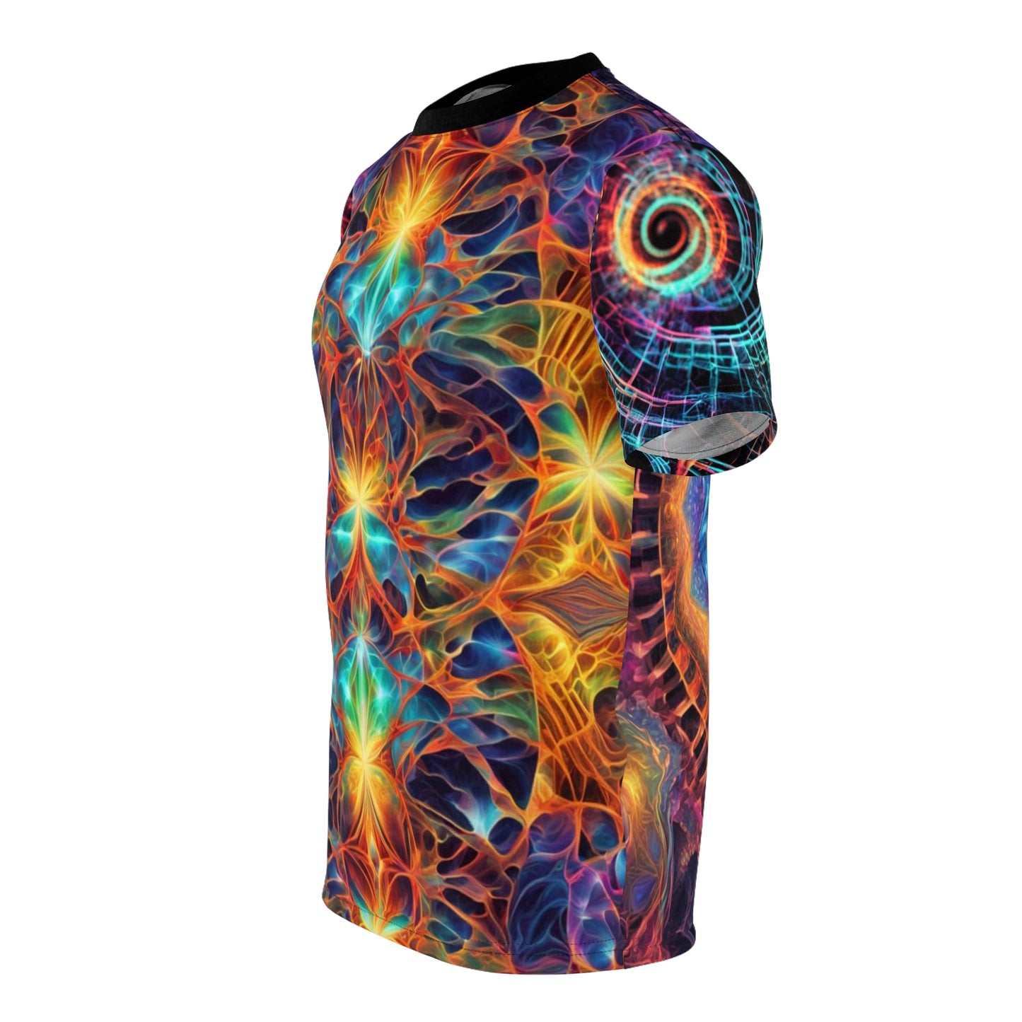 Vibrant Psychedelic AOP Tee, Unisex Graphic Shirt, Unique Art Tee, Colorful Summer Fashion, Festival Wear, Statement Casual Top