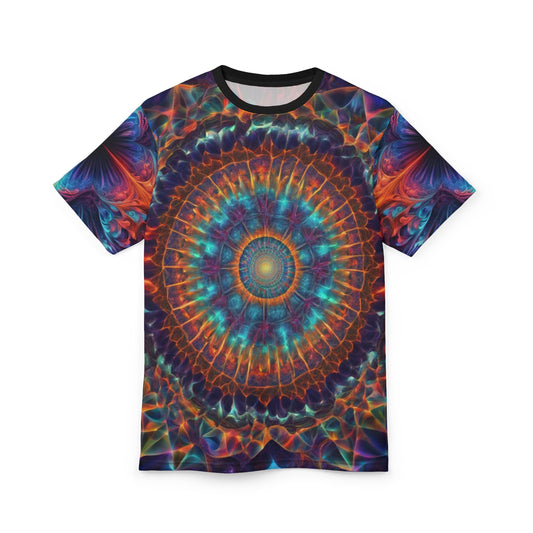 Vibrant Mandala Unisex Tee, Colorful Graphic T-Shirt, Bohemian Style Top, Festival Wear, Unique Gift for Art Lovers