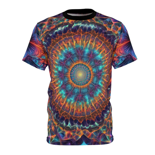 Vibrant Mandala Unisex Tee, Colorful Graphic T-Shirt, Bohemian Style Top, Festival Wear, Unique Gift for Art Lovers