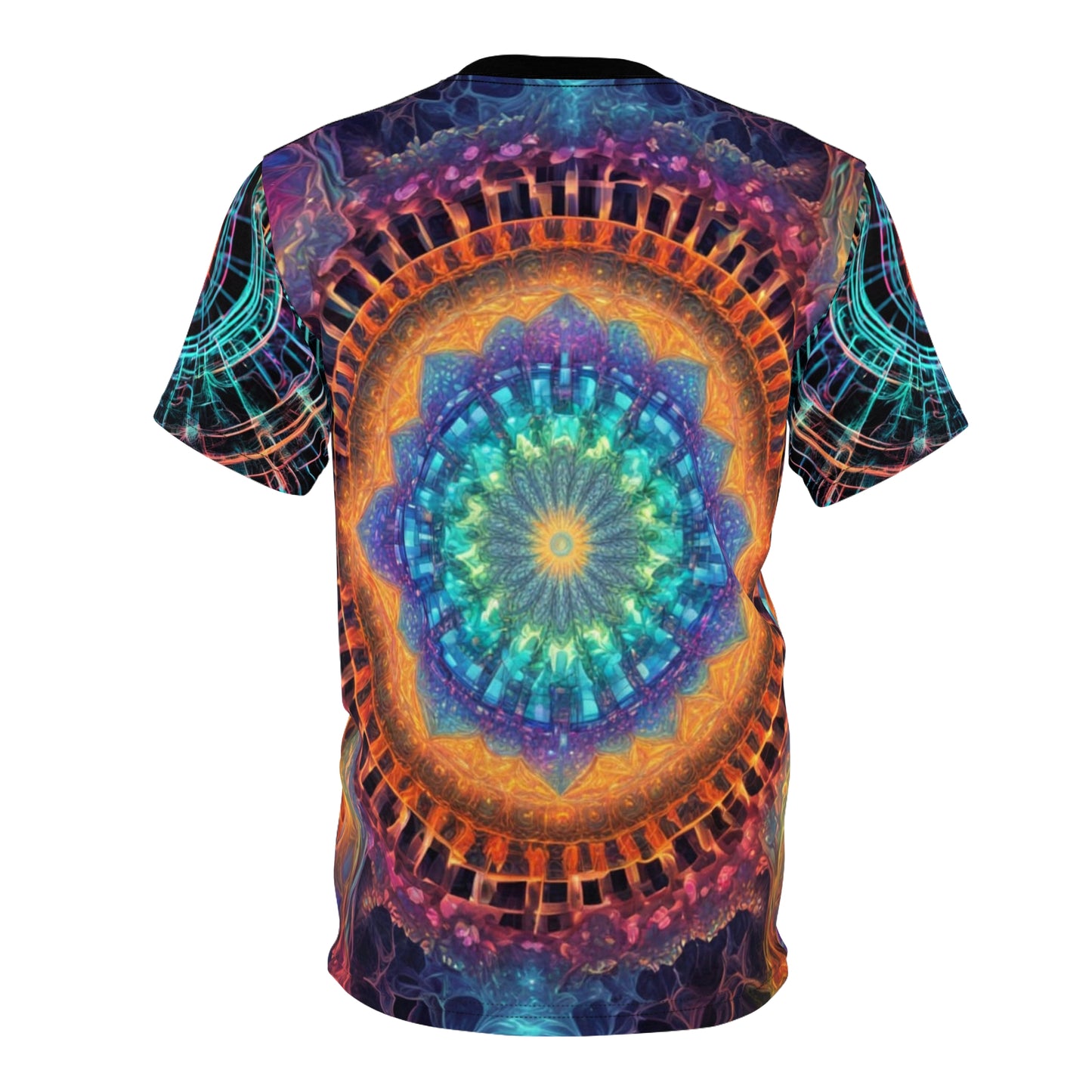 Vibrant Psychedelic AOP Tee, Unisex Graphic Shirt, Unique Art Tee, Colorful Summer Fashion, Festival Wear, Statement Casual Top